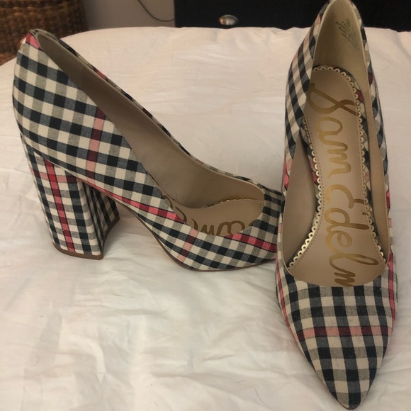 Sam Edelman Halston Plaid Heeled Pump, Size 6 - Picture 2 of 4